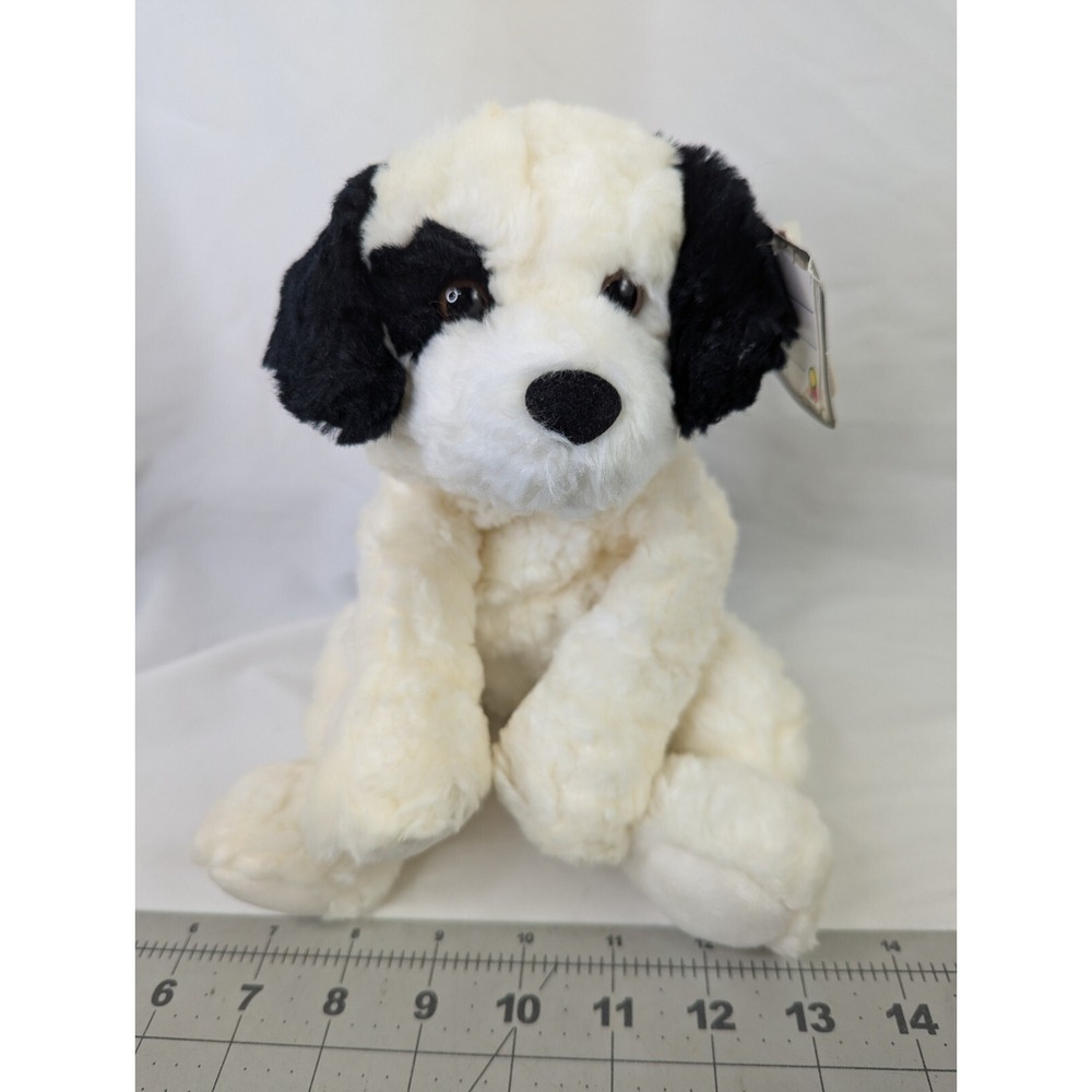 Aurora Domino Dog Plush Cream Black 7 Inch 06607 Stuffed Animal Toy